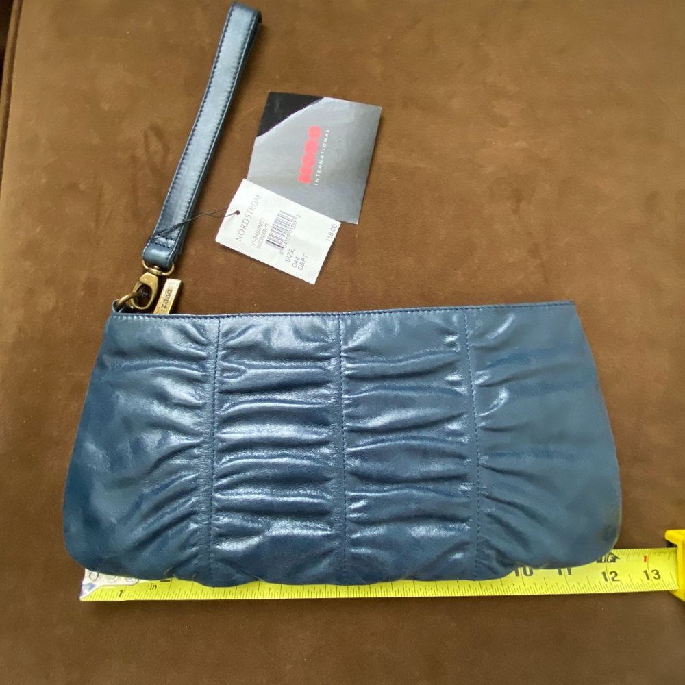 Hobo Navy Leather wristlet NWT